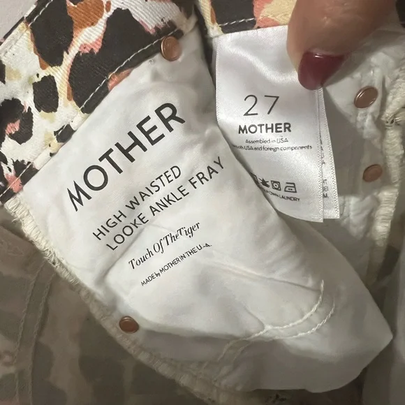 MOTHER Denim High Waisted Looke Ankle Fray In Touch Of The Tiger Size 27 - Picture 10 of 11